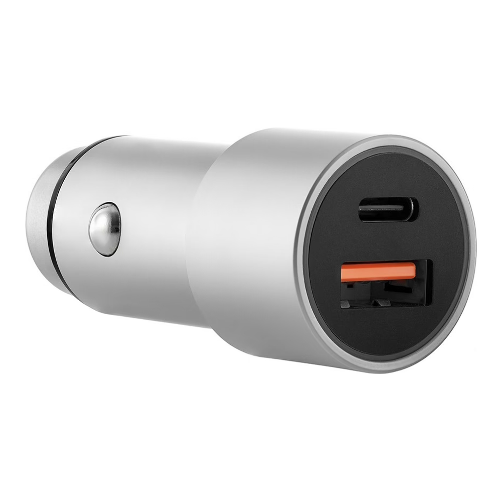 CC05GR20-AС Автомобильное зарядное устройство Ride 20W Max, USB-C+USB A (PD, QC 3.0), цвет: серый